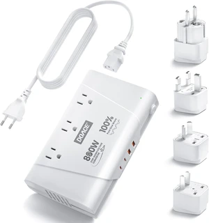 220V to 110V Converter, 800W Voltage Converter US to Europe for Hair Straightener/Curler/Phone (White) 220V to 110V Converter, 800W Voltage Converter US to Europe for Hair Straightener/Curler/Phone (White)