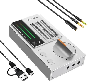 SMSL R1 DAC Headphone Amplifier, Desktop USB C Digital to Analog Audio Converter for Gaming PC PS5, Microphone/USB/Opt/Coax Input 3.5mm/4.4mm Balanced/RCA Output, EQ Mode/Bass/Treble Adjust (Silver) SMSL R1 DAC Headphone Amplifier, Desktop USB C Digital to Analog Audio Converter for Gaming PC PS5, Microphone/USB/Opt/Coax Input 3.5mm/4.4mm Balanced/RCA Output, EQ Mode/Bass/Treble Adjust (Silver)