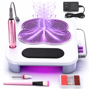 3-in-1 Nail Dust Collector with 40,000RPM Electric Drill & Lamp, High Suction Vacuum for Home Salon, Purple 3-in-1 Nail Dust Collector with 40,000RPM Electric Drill & Lamp, High Suction Vacuum for Home Salon, Purple