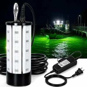 60W 7500LM Underwater Fishing Light, 530nm Green Submersible with 30FT Cord & 12V DC Adapter for Night Fishing, Dock & Boat 60W 7500LM Underwater Fishing Light, 530nm Green Submersible with 30FT Cord & 12V DC Adapter for Night Fishing, Dock & Boat