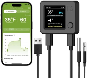 WiFi Fridge Thermometer Hygrometer with Dual Probe & Remote Freeze Alerts WiFi Fridge Thermometer Hygrometer with Dual Probe & Remote Freeze Alerts