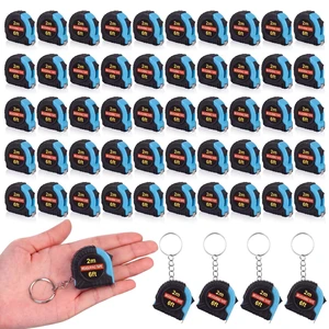 50-Pack Mini Measuring Tape with Keychain, 6 ft, Aqua Blue 50-Pack Mini Measuring Tape with Keychain, 6 ft, Aqua Blue