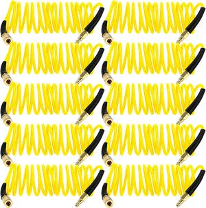 10-Pack 1/4" x 10ft Recoil Air Hose with Quick Coupler, Yellow 10-Pack 1/4" x 10ft Recoil Air Hose with Quick Coupler, Yellow