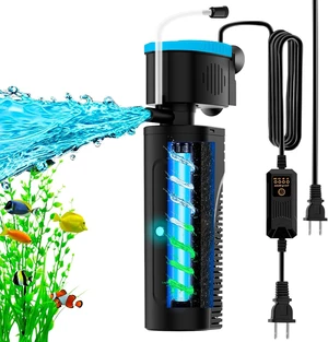 UV Aquarium Filter for Green Water Cleaning with Aeration & Rainfall Modes UV Aquarium Filter for Green Water Cleaning with Aeration & Rainfall Modes
