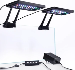Clip-On Aquarium LED Light with Multi-Channel Controller, 24/7 Sunrise-Daylight-Moonlight Modes, 7 Colors for Freshwater Clip-On Aquarium LED Light with Multi-Channel Controller, 24/7 Sunrise-Daylight-Moonlight Modes, 7 Colors for Freshwater