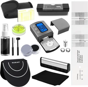 12-in-1 Vinyl Record Cleaning & Turntable Cartridge Alignment Kit with Digital Scale & Protractor 12-in-1 Vinyl Record Cleaning & Turntable Cartridge Alignment Kit with Digital Scale & Protractor