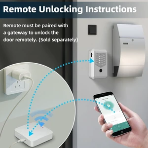 Smart Key Lock Box with Fingerprint, Password & APP Remote Unlocking, Wall Mount, Silver Smart Key Lock Box with Fingerprint, Password & APP Remote Unlocking, Wall Mount, Silver