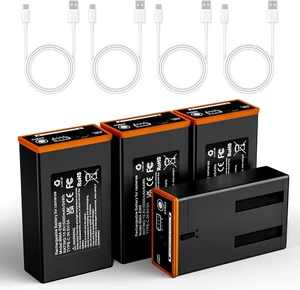 4-Pack 5000mAh Replacement Battery for Moultrie Edge Trail Cameras