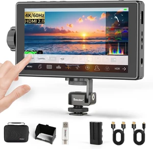 A5 5.5" Touch Screen Camera Field Monitor, 4K 60Hz HDMI with 3D LUT, Waveform & Peaking, Kit with Battery & Sunshade A5 5.5" Touch Screen Camera Field Monitor, 4K 60Hz HDMI with 3D LUT, Waveform & Peaking, Kit with Battery & Sunshade