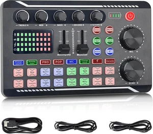 Professional Live Sound Card with Audio Mixer, DJ Effects & Voice Changer for Streaming & Podcasting Professional Live Sound Card with Audio Mixer, DJ Effects & Voice Changer for Streaming & Podcasting
