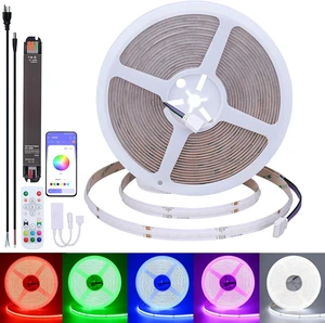 32.8ft RGBW COB LED Strip, 6000K Cool White, 24V, 7840 LEDs Kit 32.8ft RGBW COB LED Strip, 6000K Cool White, 24V, 7840 LEDs Kit