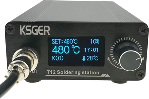 T12 Soldering Iron Station with OLED STM32 Temperature Controller, Aluminum Alloy Case, 110V T12 Soldering Iron Station with OLED STM32 Temperature Controller, Aluminum Alloy Case, 110V