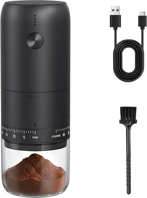 Portable Electric Burr Coffee Grinder with Conical Ceramic Burr, USB-C Rechargeable, 90-Level for Travel & Home Portable Electric Burr Coffee Grinder with Conical Ceramic Burr, USB-C Rechargeable, 90-Level for Travel & Home