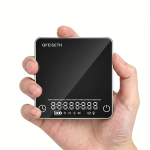 Mini Coffee Scale with Timer, 0.1g/2kg Rechargeable, 4 Brewing Modes & Real-Time Ratio, Silver Mini Coffee Scale with Timer, 0.1g/2kg Rechargeable, 4 Brewing Modes & Real-Time Ratio, Silver