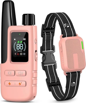 Dog Shock Collar with Remote, 4500FT Range, Blush Pink