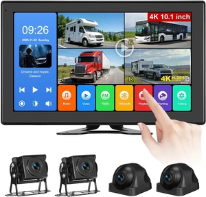 10.1-Inch 4K Touch Screen Wired RV Backup Camera System 10.1-Inch 4K Touch Screen Wired RV Backup Camera System
