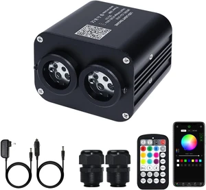 20W Dual-Color RGBW Twinkle Fiber Optic Light Engine, Dual Port with Sound Mode, APP & Remote 20W Dual-Color RGBW Twinkle Fiber Optic Light Engine, Dual Port with Sound Mode, APP & Remote