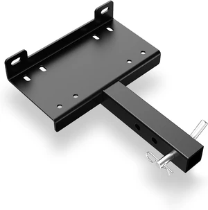 Universal Trailer Winch Hitch Mount Plate with 2" Receiver Hitch Universal Trailer Winch Hitch Mount Plate with 2" Receiver Hitch