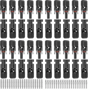 20-Pairs 10AWG Solar Cable Connectors, IP67 Waterproof 20-Pairs 10AWG Solar Cable Connectors, IP67 Waterproof