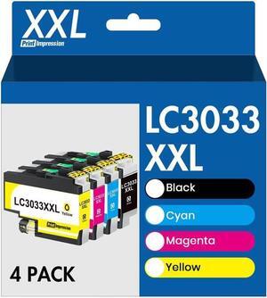 LC3033XXL BK/C/M/Y Ink Cartridges Replacement for LC3033 XXL LC-3033 LC3035 High Yield for MFC-J995DW MFC-J805DW MFC-J815DW MFC-J995DW XL MFC-J805DW XL MFC-J815DW XL Printer (4-Pack)