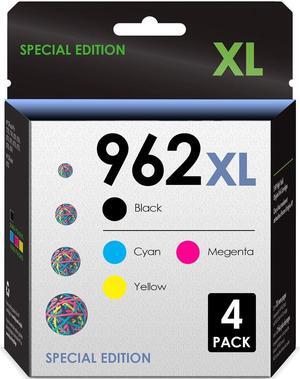 962XL 4 Pack. Combo (Black, Cyan, Magenta, Yellow) Works with OfficeJet Pro 9028 9029 9010 9015 9018 9025 9020 9012 9026 9027 Printers