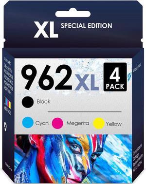 Compatible Replacement 962 XL Works with OfficeJet Pro 9010 9012 9014 9015 9016 9019 9020 9022 9025 9026 9028 Printers, 4 Pack (Black, Magenta, Cyan & Yellow)