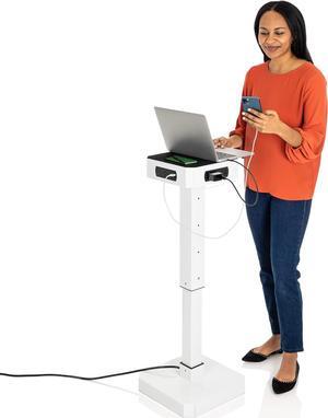 PowerPro Charging Station | Mobile Power Tower for Multiple Devices | No Assembly Charging Tower with 8 USB-A Ports & 8 AC Outlets | UL Safety-Certified Charging for Schools & Businesses