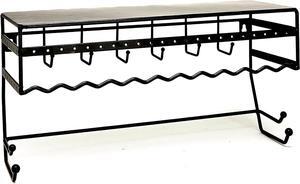 Wall Mounted Jewelry & Accessory Organizer | Dimensions: 13.7"x 5"x 6.7" | 1 Tier | Home Organization | Great for Bracelets | Necklaces | Earrings | Accessories | Black