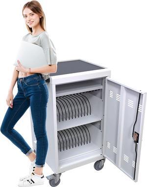 Mobile Charging Cart 32-Device, Laptop cart for Chromebooks, iPads, Mobile Locking iPad Cart for Library, School, Hospital, Exhibition