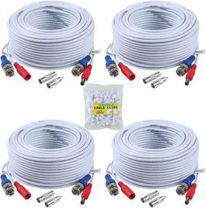 SANNCE 4x 100ft Video Power Cable BNC RCA Wire for Security Camera System XCL038 SANNCE 4x 100ft Video Power Cable BNC RCA Wire for Security Camera System XCL038