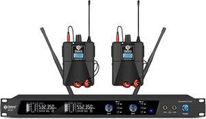 Audio PRO ER-202 UHF Dual Channel Wireless in Ear Monitor System with Monitoring Type for Stage, Receiver for Studio, Guitar, Band Performance (2 Bodypack with Transmitter)
