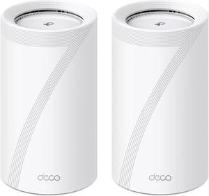 TP-Link Tri-Band WiFi 7 BE22000 Whole Home Mesh System (Deco BE85) | 12-Stream 22 Gbps 2× 10G + 2.5G Ports Wired Backhaul, 8× High-Gain Antennas VPN, AI-Roaming, 4×4 MU-MIMO, HomeShield(2-Pack)