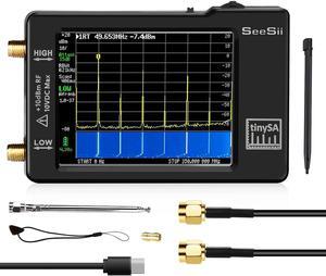 Portable TinySA Spectrum Analyzer,SEESII Upgraded V0.3.1 Handheld Tiny Frequency Analyzer 100kHz to 960MHz MF/HF/VHF UHF Input,Signal Generator with 2.8 inch Touch Screen with ESD Protect Function