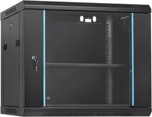 9U Wall Mount Network Server Rack Cabinet Enclosure 15.5'' Deep Door Lock