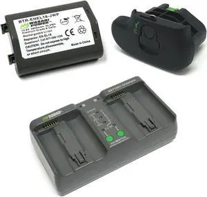 Power Bundle for Nikon EN-EL18, EN-EL18a, EN-EL18b, EN-EL18c, MH-26, BL-5 (Battery + Charger + Cover) and Nikon D4, D4S, D5, D6, D850