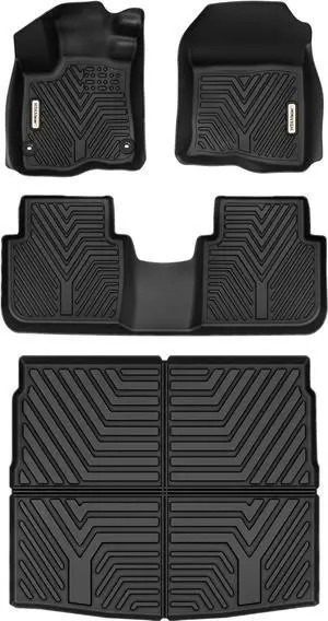 Floor Mats for Honda CRV 2024 2023 (Not Fit for Hybrid) All Weather Car Mat for Honda CR-V with Front Rear Cargo Liner Set