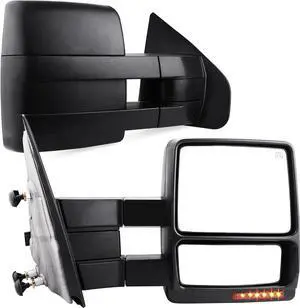 Towing Mirrors Compatible with Ford F150 Power Heated with LED Signal and Puddle Light Tow Mirrors (Pair set), Replacement for 2007-2014 Ford F150 Series Pickup
