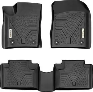 Floor Mats Compatible with 2016-2021 Jeep Grand Cherokee/Dodge Durango, Not Fits for Grand Cherokee L, Custom Fit Floor Liners 1st & 2nd Row All Weather Mats , Black