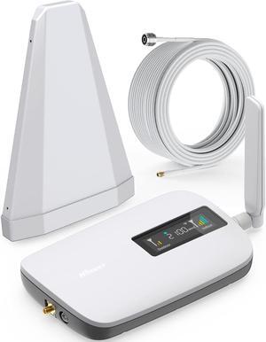 Cell Phone Booster for All Carriers| Up to 2000 Sq Ft| Cell Signal Booster Display Screen| High Power Outdoor Receiving Antenna|for 5G/4G/3G LTE |App Service + Install|FCC Approved