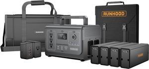 Solar Generator Rallye 1200 Pro With Carrying Case Bag, 1296Wh Portable Power Station Swappable&Replaceable Batteries, 3X1200W(Peak 2400W) AC oulets for Outdoors Camping/RVs/CPAP/Home