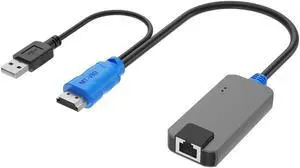 1 Pack USB HDMI to RJ45 Dongle, Work for MT-VIKI CAT6 KVM Switch (1708MS-IP/1708MS) Extend Distances up to 230ft/70m from KVM Console to Servers