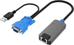 1 Pack USB VGA to RJ45 Dongle, Work for MT-VIKI CAT6 KVM Switch (1708MS-IP) Extend Distances up to 230ft/70m from KVM Console to Servers