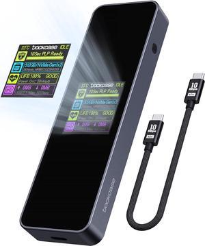Visual Smart M.2 NVMe SSD Enclosure,Support 10s PLP Prevents Write Data Loss,USB 3.2 Gen 2 Type-C (10 Gbps),fits NVMe PCIe Size 2230/2242/2260/2280,Support M-Key B+M Key UASP