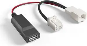 Dashcam Power Adapter (10-pin Type B). Compatible with Select Toyota, Lexus, Subaru Models. Connects to Rearview Mirror, Built-in USB Power Source, Easy to Install