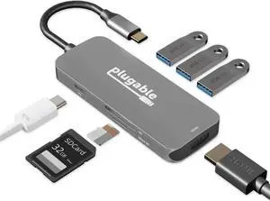USB-C Hub 7-in-1, USB C Hub Compatible with Mac, Windows, Chromebook