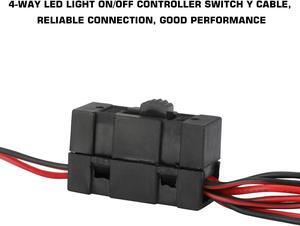 4-way LED Light On/off Controller Switch Y Cable for 1/10 TRX-4 SCX10 RC Crawler