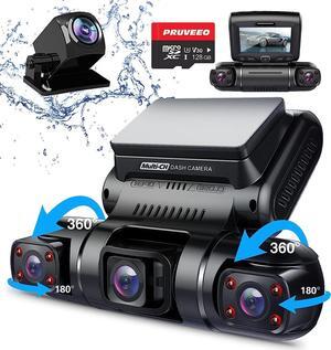 Dash Cam, 4 Channel Camera FHD 1080Px4, Front, Left, Right and Rear, Front and Rear Inside, Built in GPS WiFi, 256 GB Max, Free 128GB Card, D90-4CH