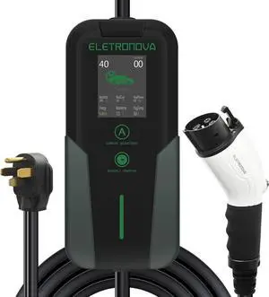 Eletronova Level 2 EV Charger 240V /40 Amp UL & Energy Star Certified Metal Case Indoor/Outdoor Charging Station,NEMA 14-50 Plug 25-Foot Cable for Electric Cars