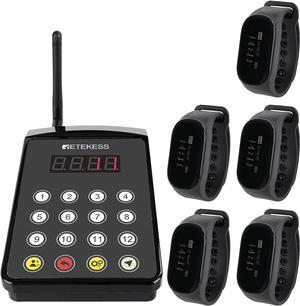 Restaurant Pager System, Kitchen Paging Waiter System,A Chef Paging Waiter's Transmitter,5 Watch Receiver for Hotel,Kitchen,Clinic,Bar