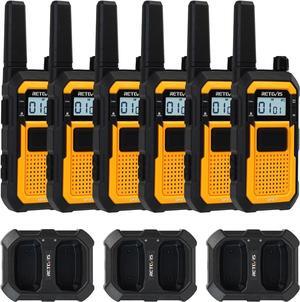 Heavy Duty Two Way Radio,Waterproof Walkie Talkies,Shock-Resistant,2000mAh,Vibration Call,Emergency Alarm,NOAA,Hands-Free,Durable 2 Way Radio for Job Site (6 Pack)